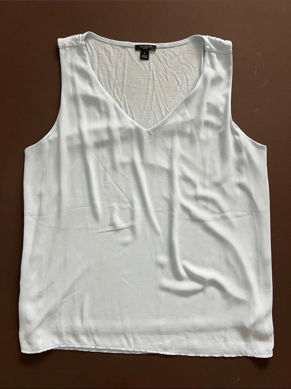 Ann Taylor Powder Blue V-Neck Silk-Look Camisole